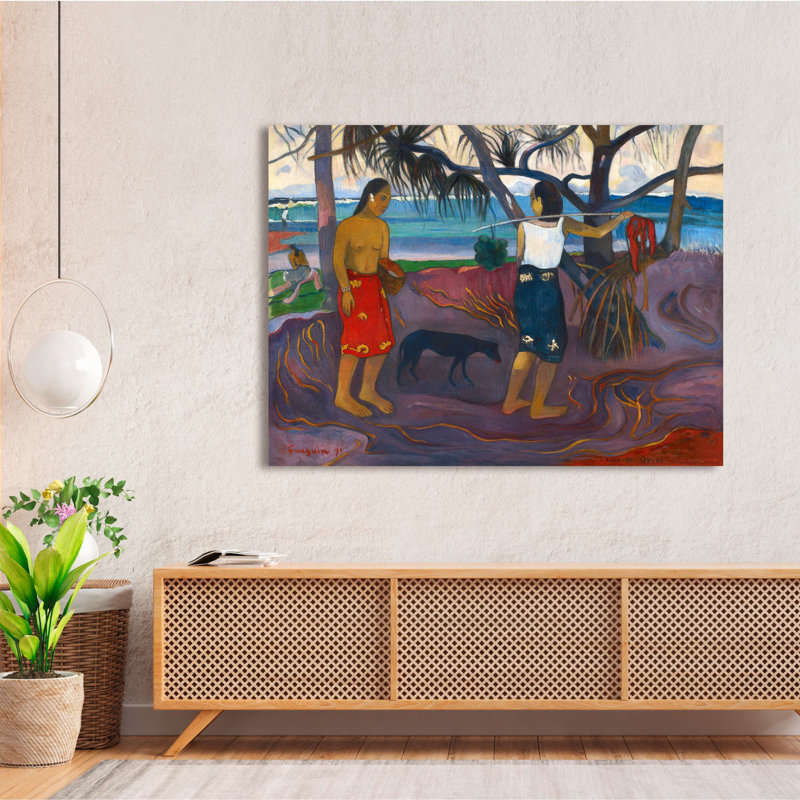 Wrapped Canvas Print: Paul Gauguin, Under the Pandanus, 1891 , 70cm H x 100cm W