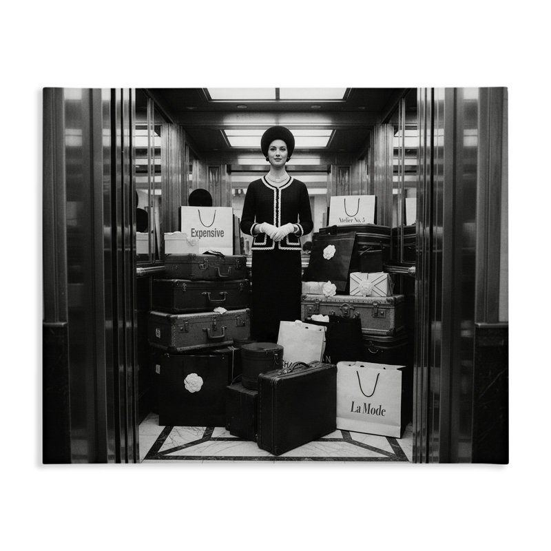 Elevator Chic Shopping Canvas, design by A Barefoot Stylist, 36" H x 48" W