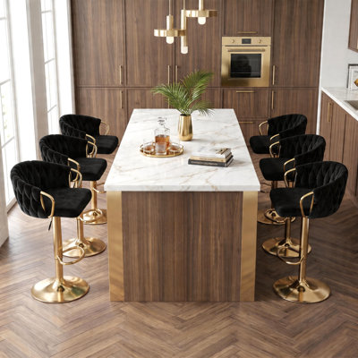 Swivel Upholstered and Velvet Bar Stool