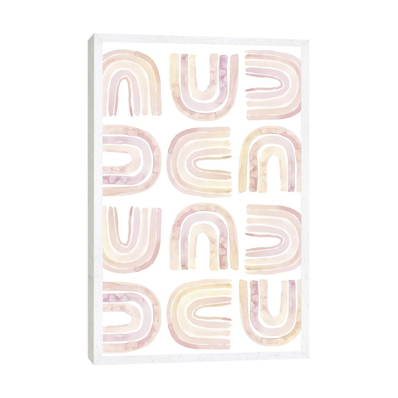 Boho Rainbows by Whales Way - Painting on Canvas, 101.6cm H x 66.04cm W x 3.81cm D, White Framed