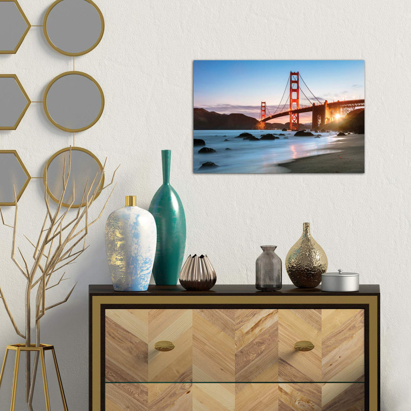 Dawn At The Golden Gate by Matteo Colombo - No Frame Print on Canvas, 66.04 cm H x 45.72 cm W x 1.91 cm D