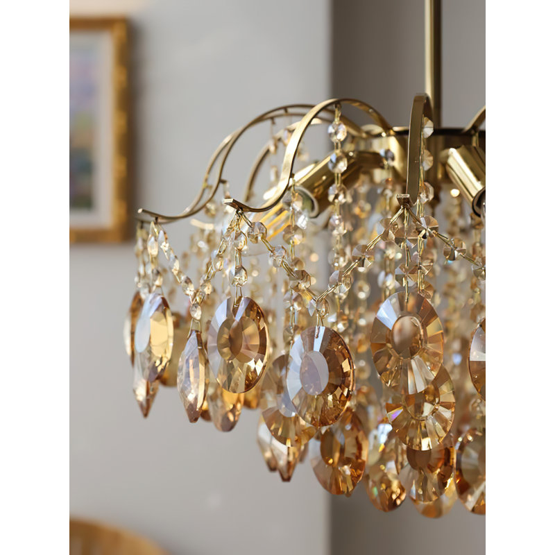 6-light Dimmable Empire Crystal Chandelier