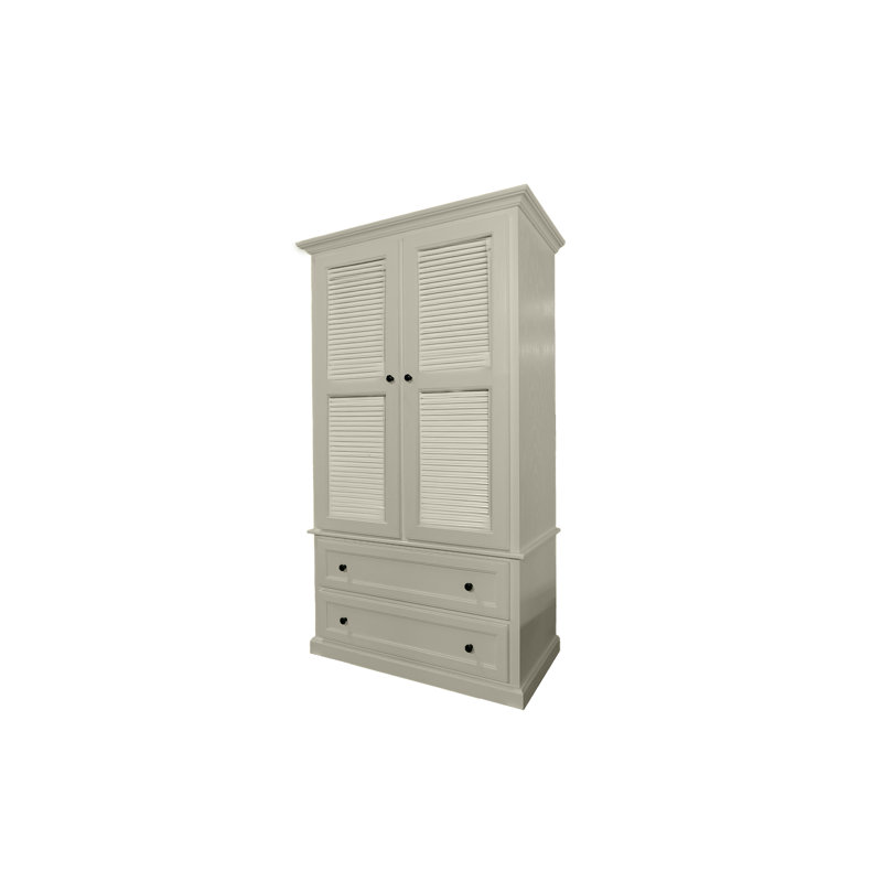 Armoire extra large en chêne massif avec portes à volets, Chêne léger