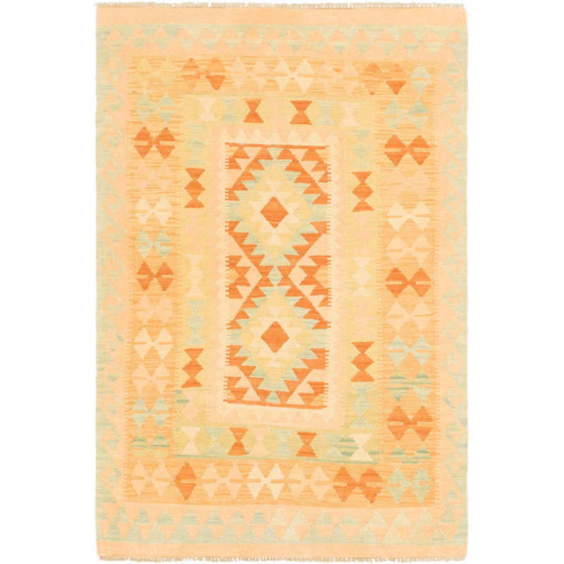 Tapis de zone en laine noué la 3 pi 5 po x 5 pi one-of-kind main Elland