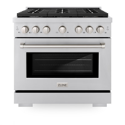 ZLINE 36" Paramount Gas Range w/ Convection Oven in Stainless Steel w/ 6 Brass Burners
