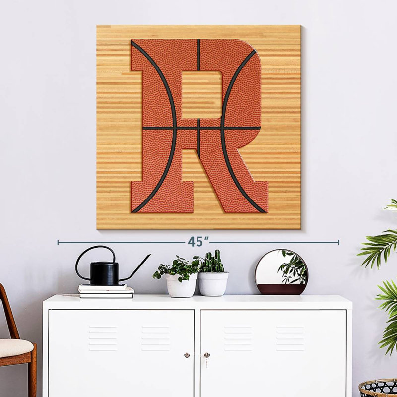 Lettre R Tergel Basketball, H 33 po x l 33 po