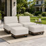Ensemble de 4 chaises de jardin en osier sans accoudoirs avec 2 repose-pieds