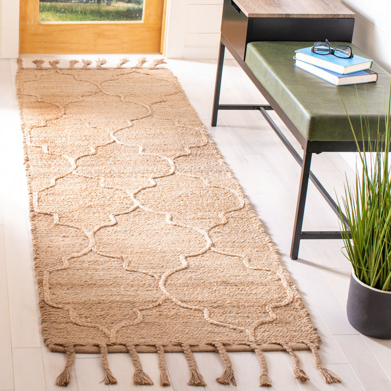 Digirolamo Natural Fiber Hand Woven Jute Solid Color Rug, Runner 2'3" x 10'