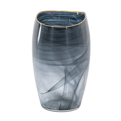 Smokey Black Glass Vase