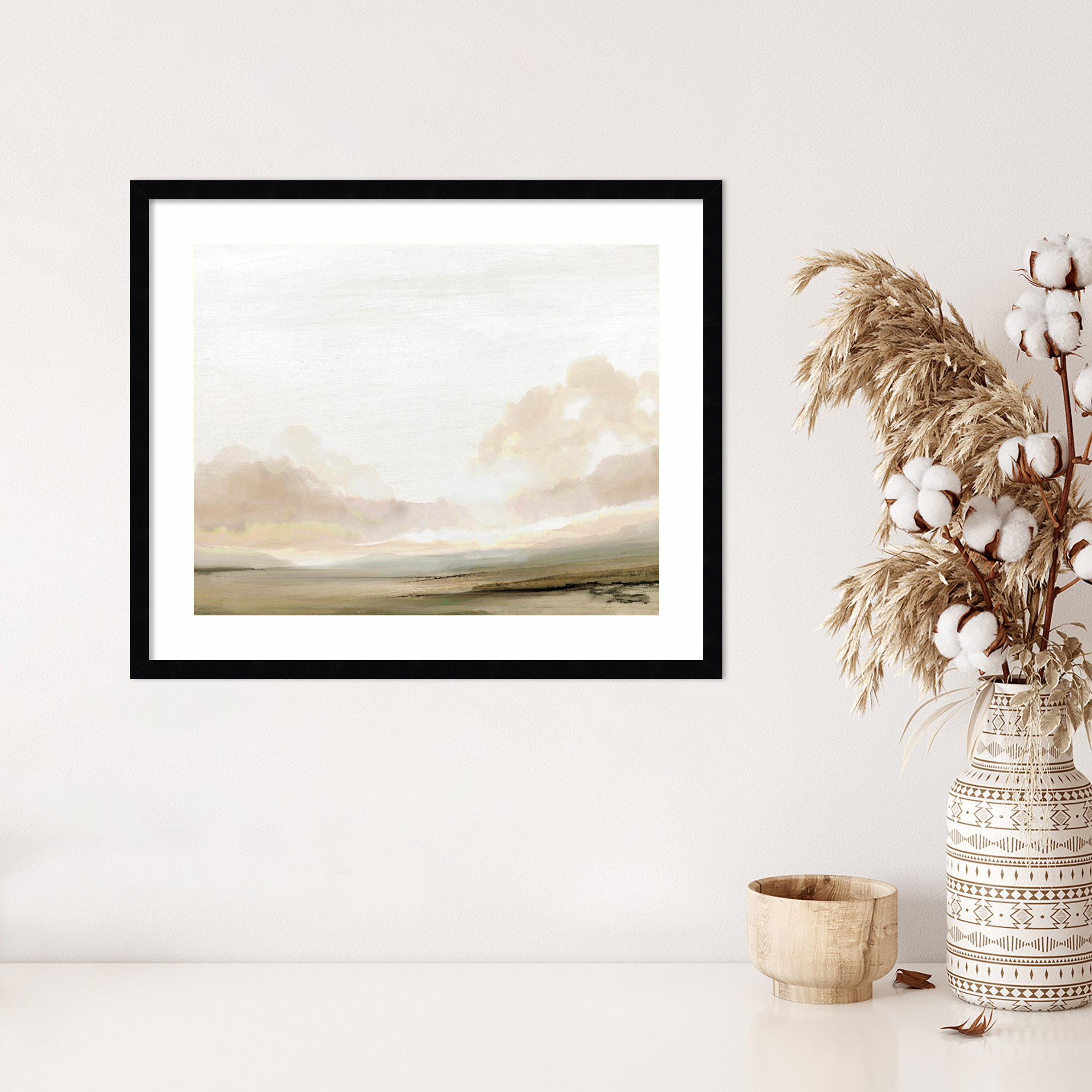 Southern Landscape by Dan Hobday, Black, 21" H x 25" W x 1" D