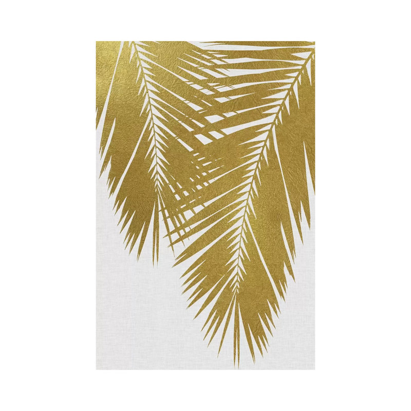 Palm Leaf II Gold by Orara Studio - Wrapped Canvas Painting, 66.04 cm H x 45.72 cm W x 3.175 cm D
