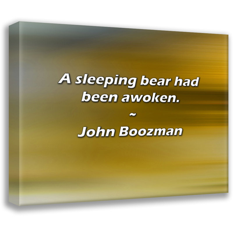 Citation de John Boozman: Un ours endormi a été réveillé., H 26 po x l 32 po