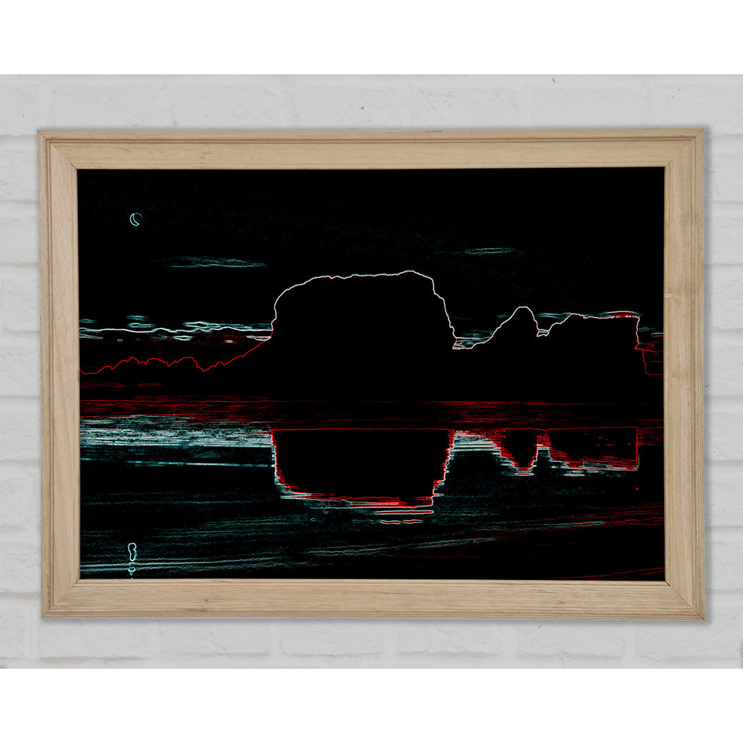 Gerahmtes Wandbild Abstract Neon Landscape 06