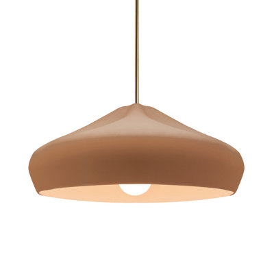 Radiance - Crease 1-Light Pendant - Canyon Clay - Dark Bronze - 15.25"W x 6.5"H - Replaceable Bulb - Rigid Stem