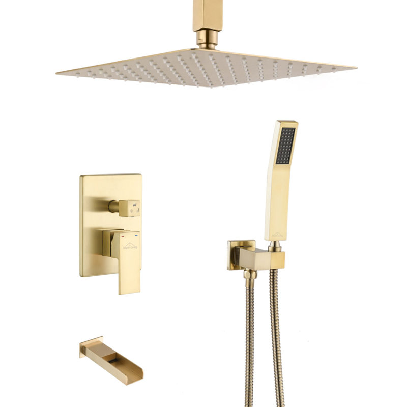 All-In-One Kit with Rough in-Valve, Brushed Gold