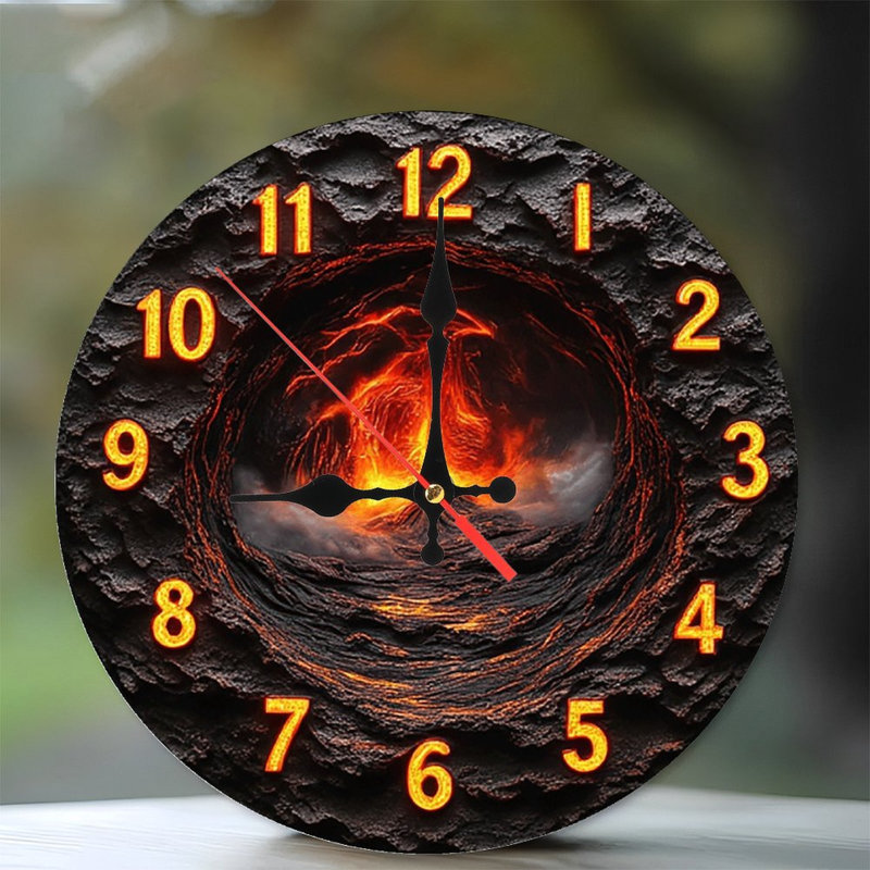 Volcano Lava Rock Wall Clock Home Decor