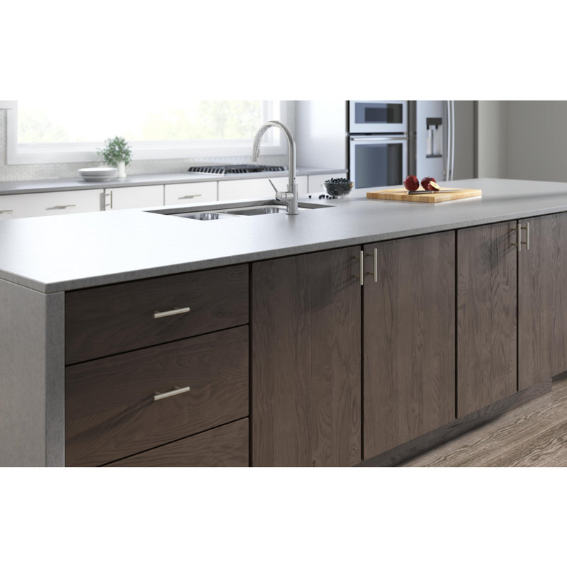 Brushed Steel Modern Bar Pull with Mounting Hardware