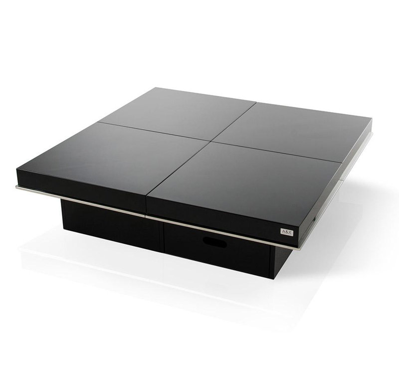 Breta Coffee Table, Black, 12" H x 47" L x 47" W