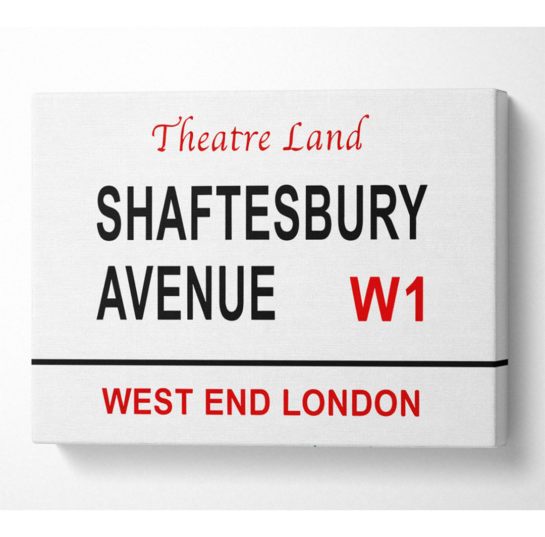 Shaftesbury Avenue Schilder - Kunstdrucke auf Leinwand