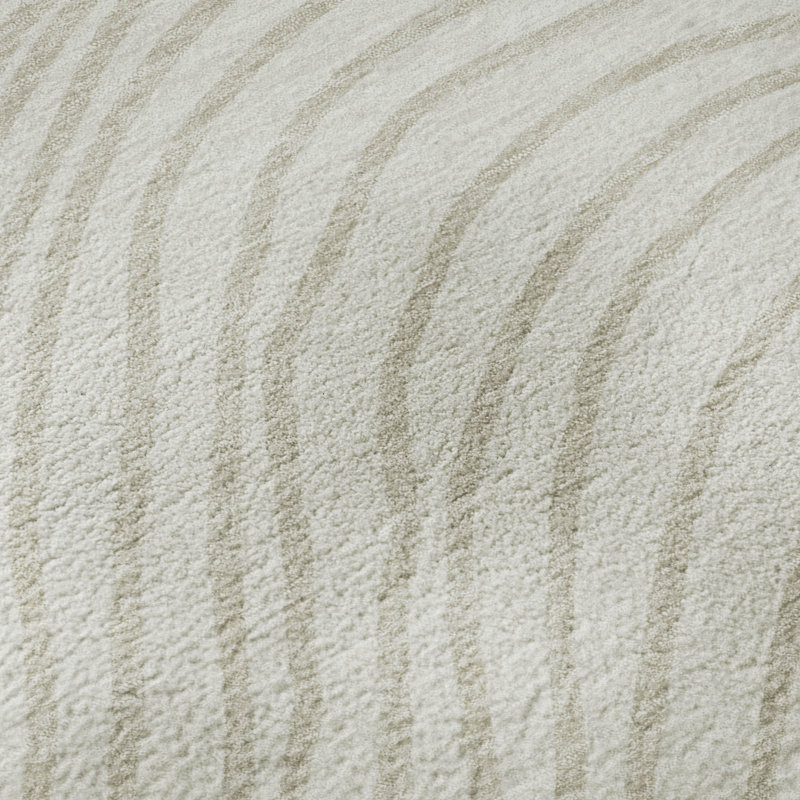 Premium Machine Washable Mayfield AMF2350 Stripes Rug, Ivory, 8' Round