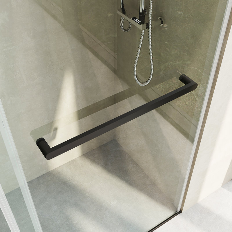 Opal Mirage MCOCOD 60" W X 79" H Double Smooth Sliding Frameless Shower Door with 3/8"(10mm) Clear Glass, Matte Black