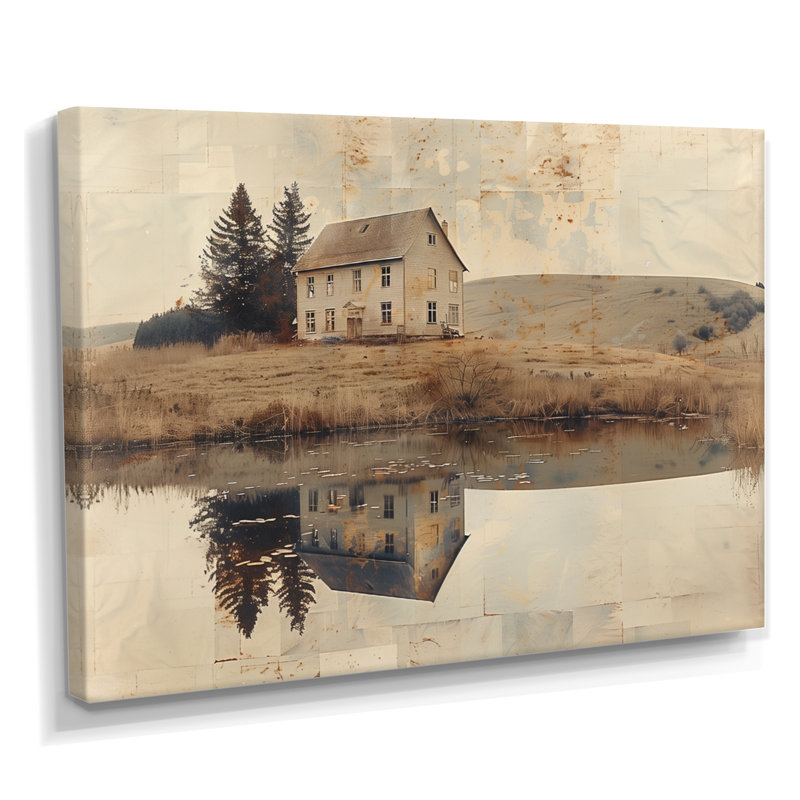 Brown American Farm Landscape III - Farm Wall Art Print, H 24 po x l 32 po x P 1 po, Toile tendue