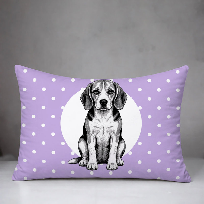 Oreiller réversible intérieur / extérieur Beagle Dog, 20 po x 14 po, Lavande