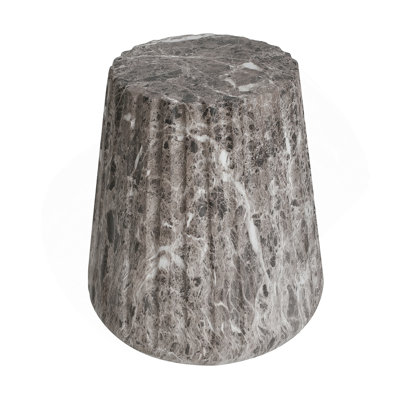 Outdoor Cleme Carved Side Table, Brown