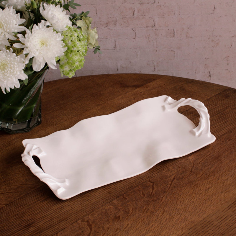 Plateau rectangulaire avec poignées Vida Sasha, 20" L x 9" W x 2.25" H