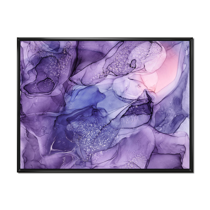 «Mauve et rose», reproduction d'art sur toile translucide, H 16 po x l 32 po, Toile à cadre flottant noir