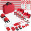 Trousse de verrouillage électrique, lot de 47 PCS Lot de sécurité comprenant des cadenas, des moraillons, des étiquettes, des attaches en nylon, des verrous de prise, des verrous de disjoncteur et un sac de transport, pour l'alimentation électrique industrielle