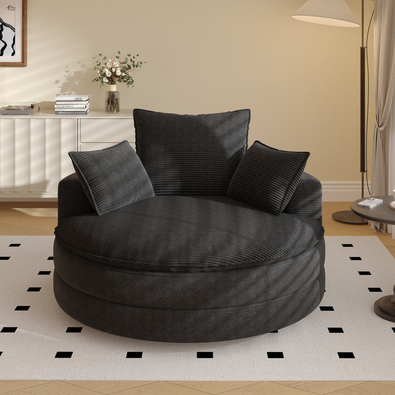 Swivel Accent Chair, Black
