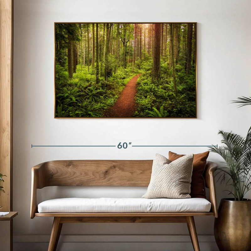 Washington Rainforest, 46 po x 31 po, Cadre flottant doré