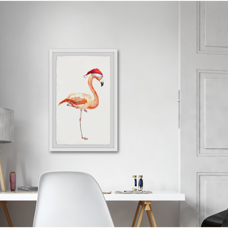Christmas Flamingo - Single Picture Frame Painting, 91cm H x 61cm W x 3.81cm D
