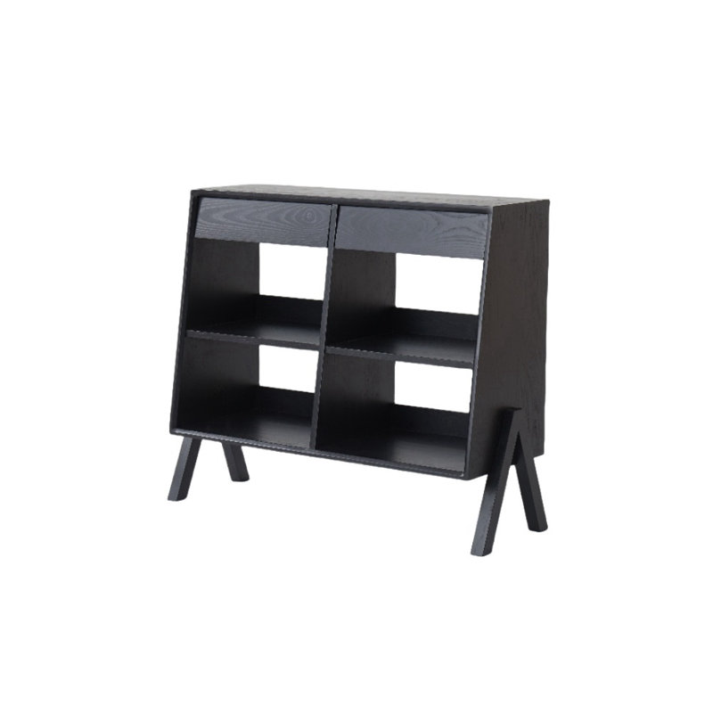 Commode d'appoint en bois massif Mildaras, H 35,4 po x l 47,2 po x P 15,7 po