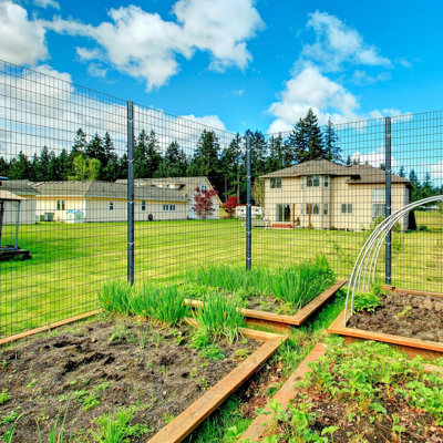3 ft x 50 ft Black Garden Fence, Vinyl Coated Welded Wire, 14 GA, 2" x 3" Mesh, Rustproof Fence for Deer and Dogs