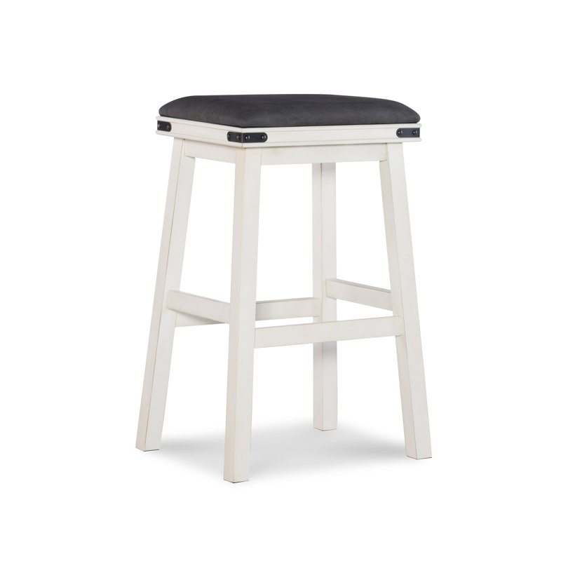 Tabouret de bar et de comptoir Raymond, Tabouret de bar (siège d’une hauteur de 30 po), Blanc cassé/gris