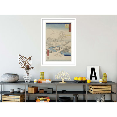 Mt. Fuji and Mt. Ashigara from Numazu from the series Vertical Tokaido by Andō Hiroshige -Framed Giclee Print
