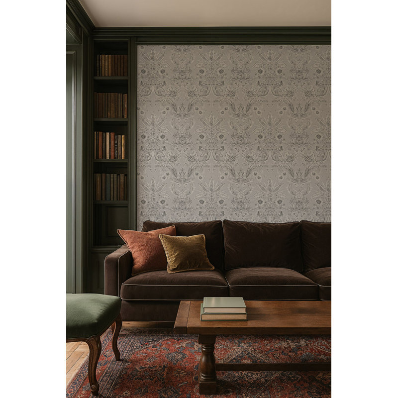 Parlor Paper - Silverprint Wallpaper, Gray