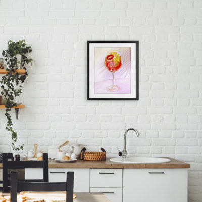 Reproduction sous verre rétro et tropicale Aperol Spirz, design par Ziwei Li