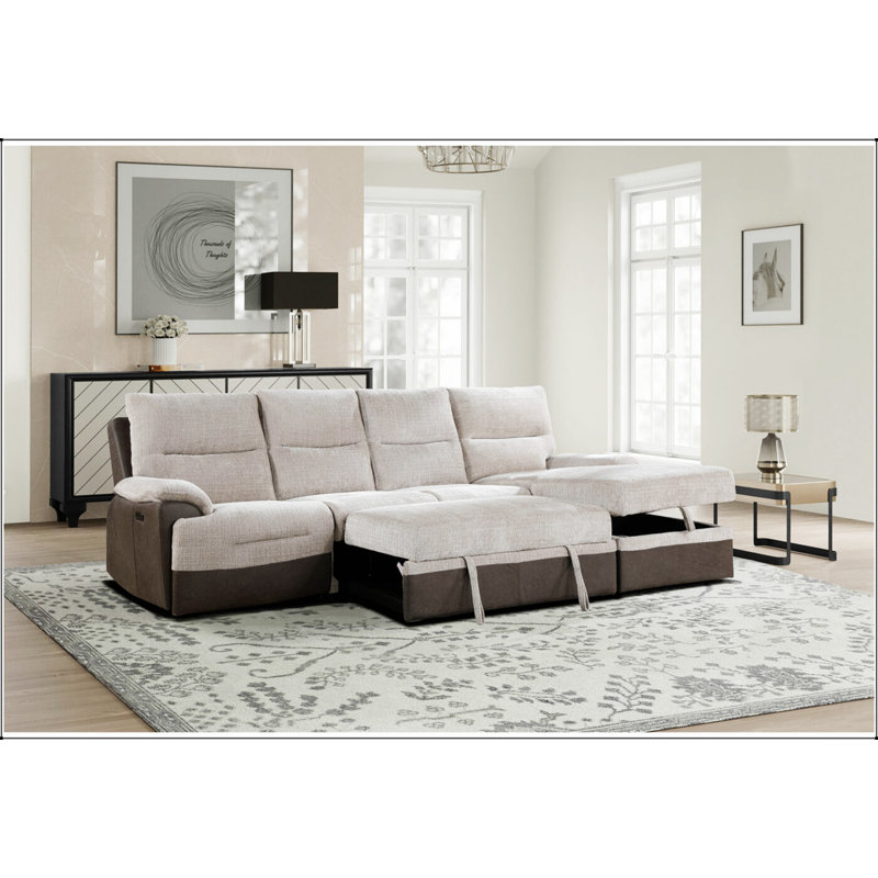 Canapé modulaire beige / brun Kia avec Po et USB