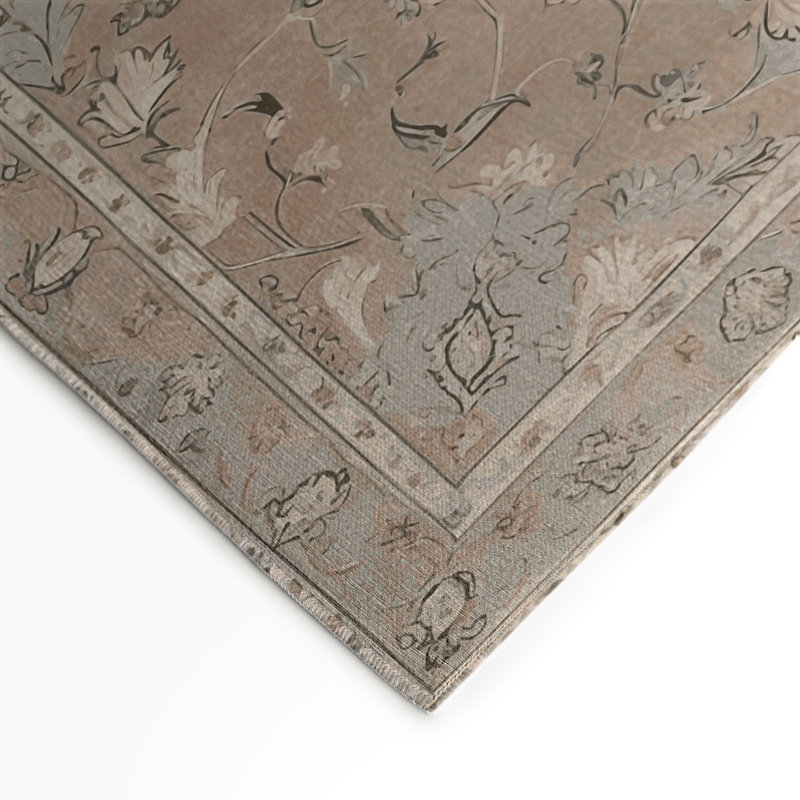 Tapis gris d'intérieur et d'extérieur Tabriz, Rectangulaire 3 pi x 5 pi