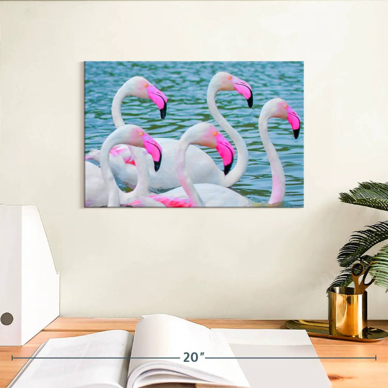 Flamants roses Brampt, H 8 po x l 12 po