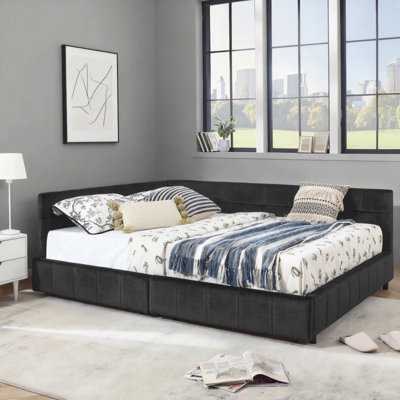 Queen Size Storage Upholstered Tufted Bed Frame