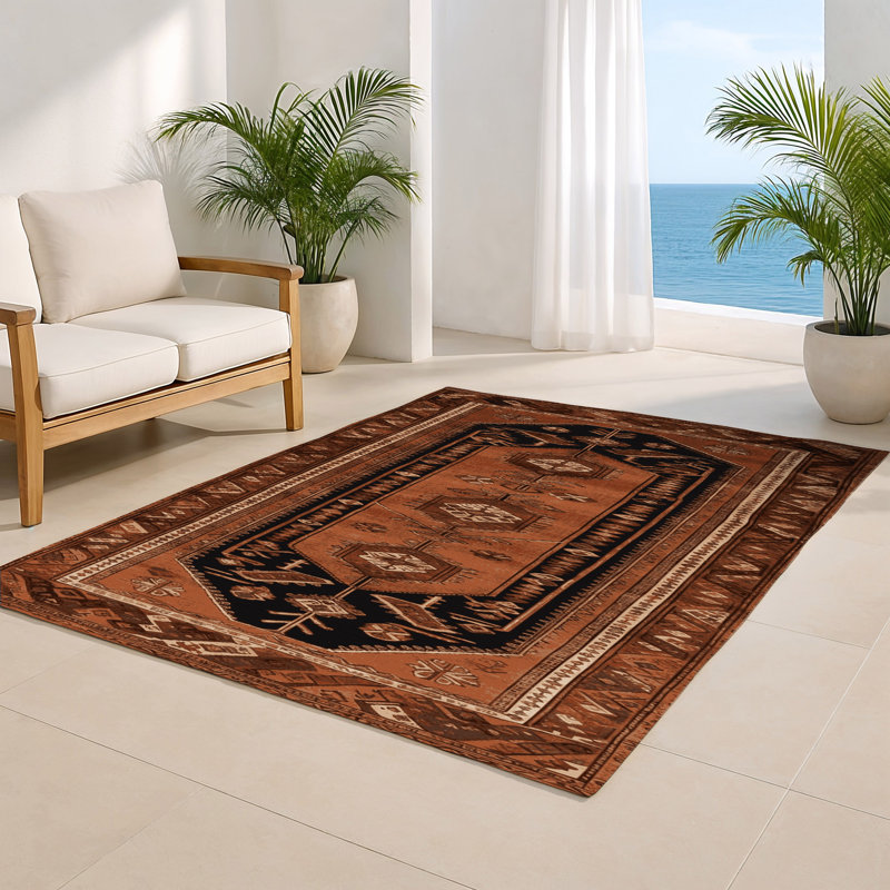 Tapis turc intérieur et extérieur brun, Rectangulaire 2 pi x 3 pi