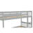 Grey Twin Bunk Bed With Trundle Convertible Solid Wood-341915967