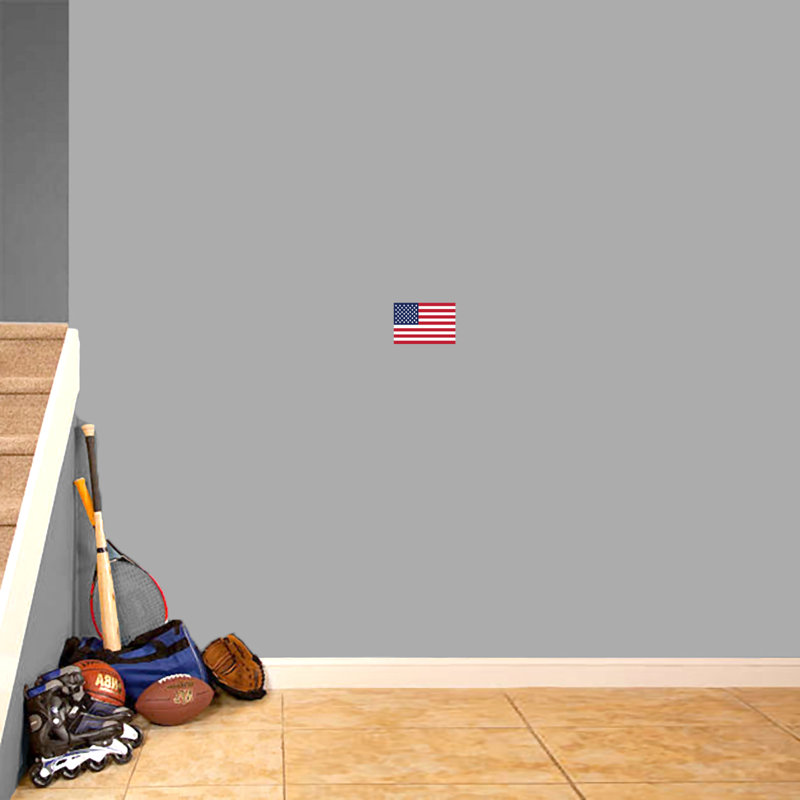 Décalcomanie murale à motif american flag, H 4 po x l 6 po