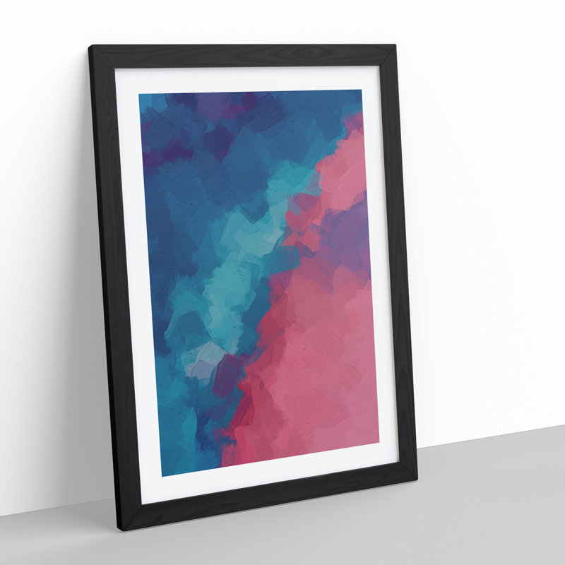 Lasting Love Abstract - Print, Black Framed, White, 36cm H x 27cm W