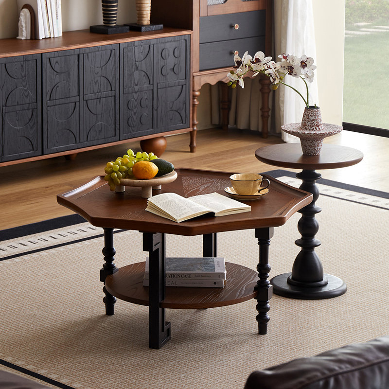 Retro light luxury high-end coffee table combinati