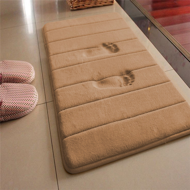 ULTRA SOFT MEMORY FOAM BATH MAT (WATER ABSORBENT, NON-SLIP), Beige, Single - 60cm L x 40cm W